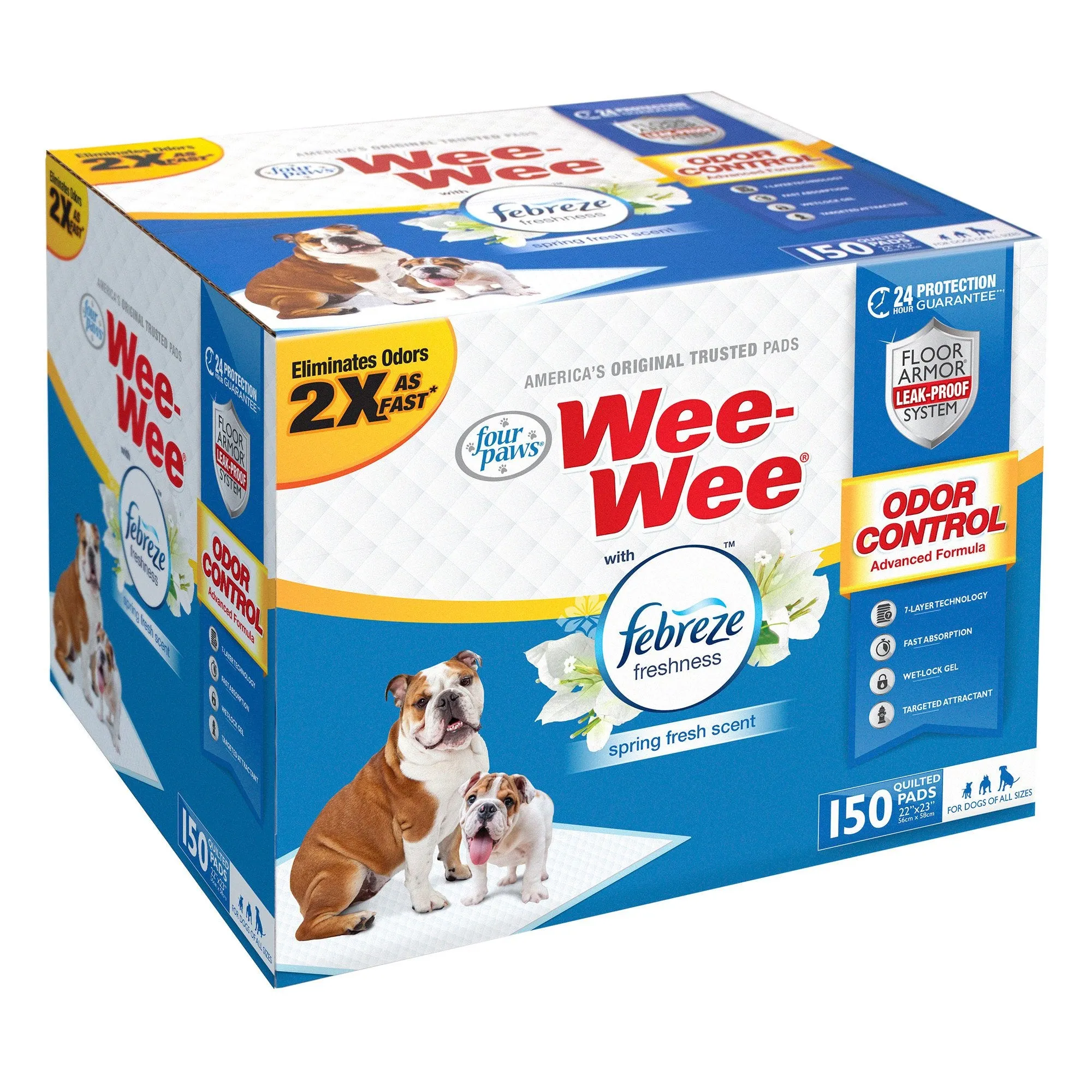 Pet Dog and Puppy Training Pads with Febreze - Wee-Wee Odor Control with Febreze Freshness Pads