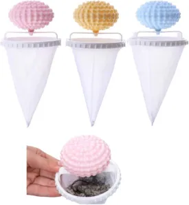 Pet Hair Remover for Laundry, Floating Hair Filtering Mesh, Upgrade Lint Catcher for Washing Machine, Reusable Hair Filter Cleaning Mesh Bag Cat Dog Hair Catchers for Laundry (6, Yellow)
