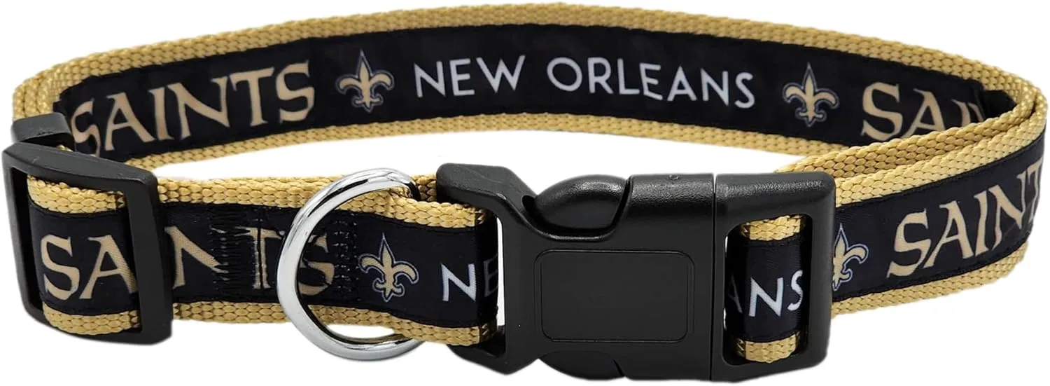 Pets First NFL New Orleans Saints Pet Collar, Large, NOS-3036-LG