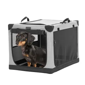 PETSFIT Portable Soft Collapsible Dog Crate Light Gray