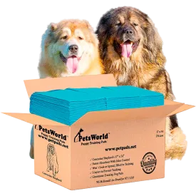 PetsWorld 37x54 Inch Pee Pads: 3XL Tear-Resistant & Leak-Proof