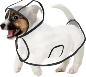 Puppy Raincoat for Small Dogs Black Edge Transparency Pet Raincoat Waterproof Cloak Pet Hooded Raincoat Jacket,Size Medium