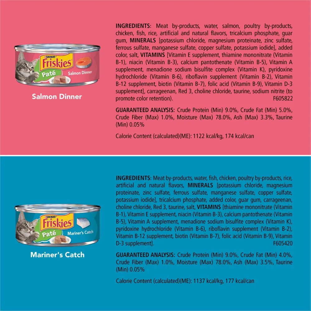Purina  Pate Wet Cat Food, Soft Seafood & Chicken Variety Pack, 5.5 Oz Cans (40 Pack)