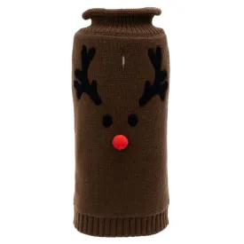 Reindeer Face Turtleneck Dog Sweater