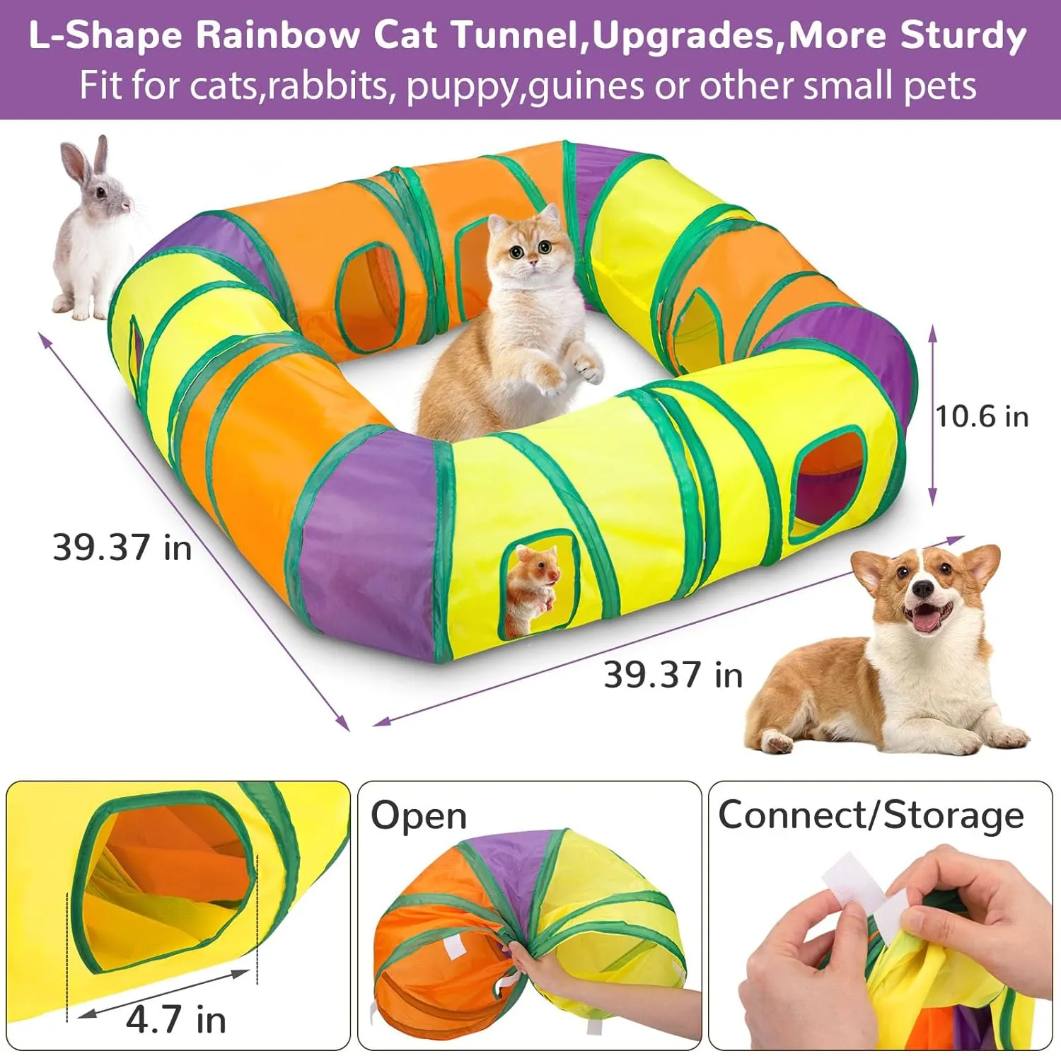Retro Shaw Cat Tunnel with Toys Set, Interactive Kitten Toy for Indoor Cats Kitty,Kitten Tube Tent Feather Wand Teaser Bell Fuzzy Ball Springs Mouse (25 Pcs Extra Large cat Tunnel Toys Set)