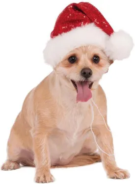 Rubie's Christmas Collection Red Sequin Santa Hat Pet Costume, Medium/Large