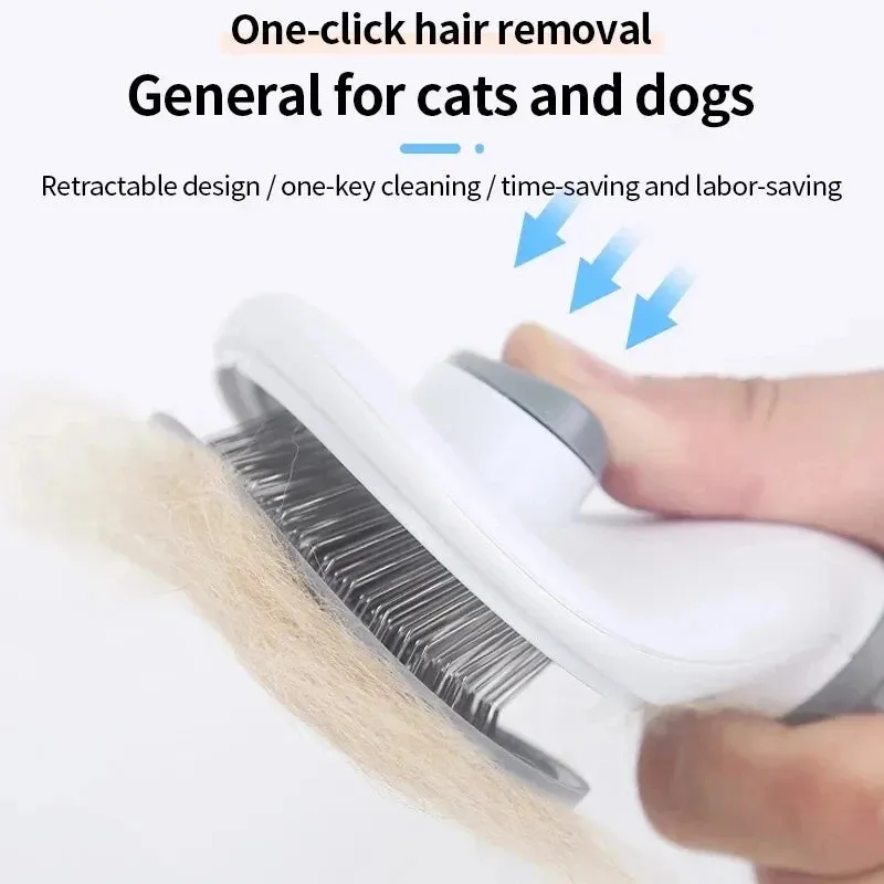 Self-Cleaning Pet Hair Removal Comb - Cat Slicker Brush & Dog Grooming Tool for Effortless Fur Removal