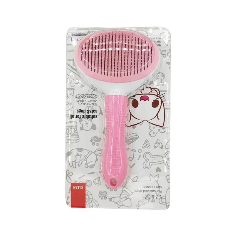 Self-Cleaning Pet Hair Removal Comb - Cat Slicker Brush & Dog Grooming Tool for Effortless Fur Removal