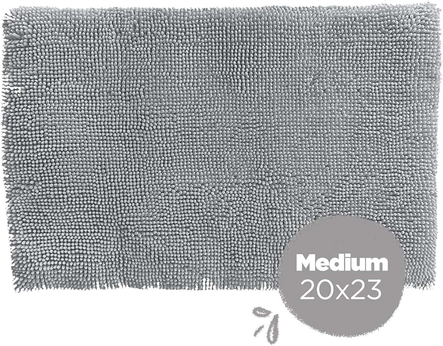 Soggy Doggy Crate Mate Dog Bed | Gray | Medium (20 x 30) | Microfiber Chenille Mat, Travel Bed for Dog | Ultra-Absorbent Kennel Plush Pad