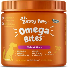Zesty Paws Omega Bites Chicken Flavored Chews for Dogs (90 ct)