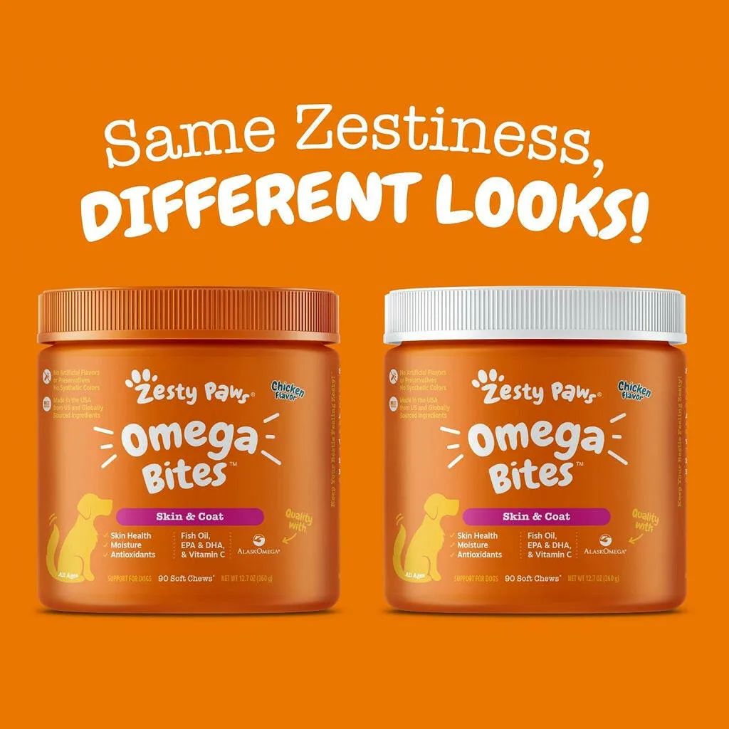 Zesty Paws Omega Bites Chicken Flavored Chews for Dogs (90 ct)