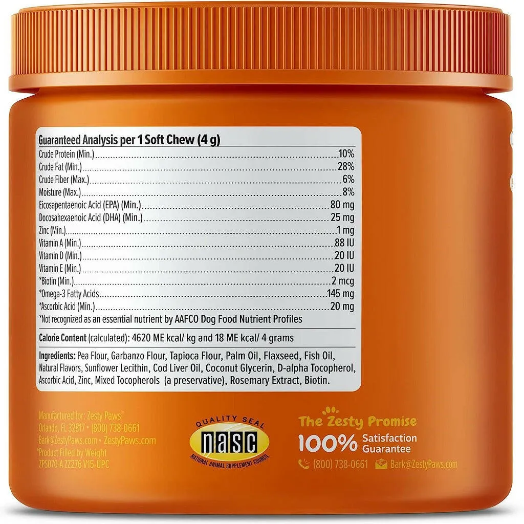 Zesty Paws Omega Bites Chicken Flavored Chews for Dogs (90 ct)